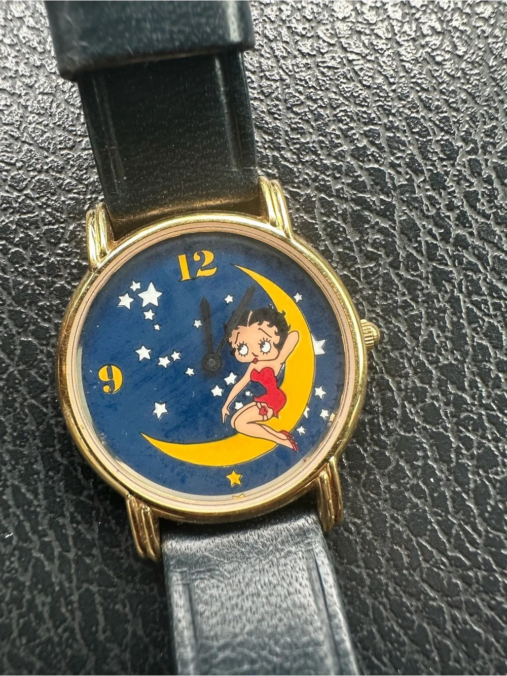 The Franklin mind Japan quartz movement Betty boop women’s watch navy blue